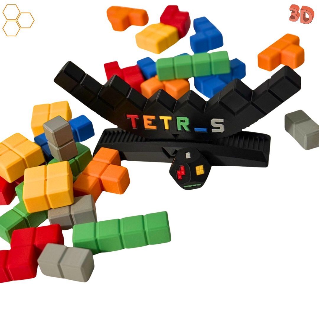 Jogo Tetris de Equilíbrio 3D com Caixa Organizadora | Puzzle Inteligente Antiestresse Educativo