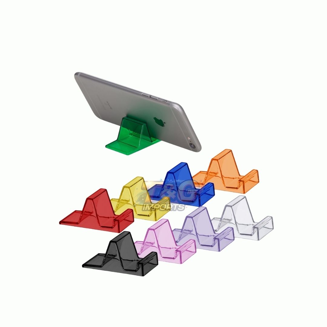 Kit 10 Suportes Acrílico para Celular | Mesa, Chamada de Vídeo | Compacto e Universal Varias cores