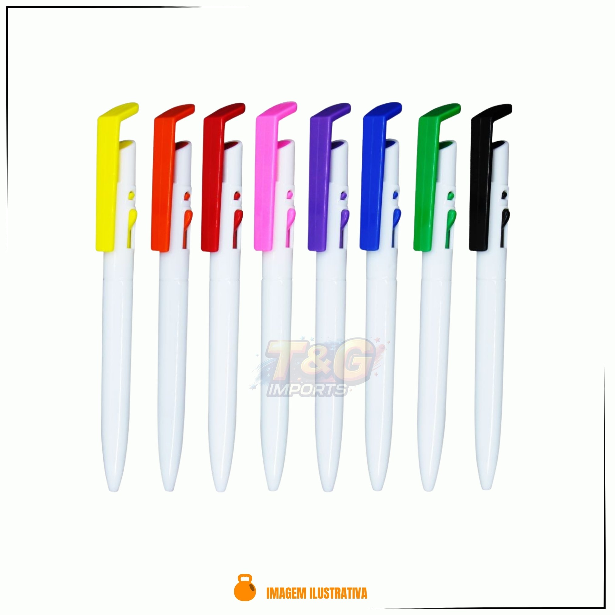 Kit 25 Canetas Copacabana Retrátil Colorida Escrita Macia Corpo Plástico